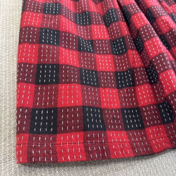 Vintage Espirit Sport Red Plaid Flannel Maxi Pleated Gathered Skirt Girls 7/8 XS - Picture 4 of 8